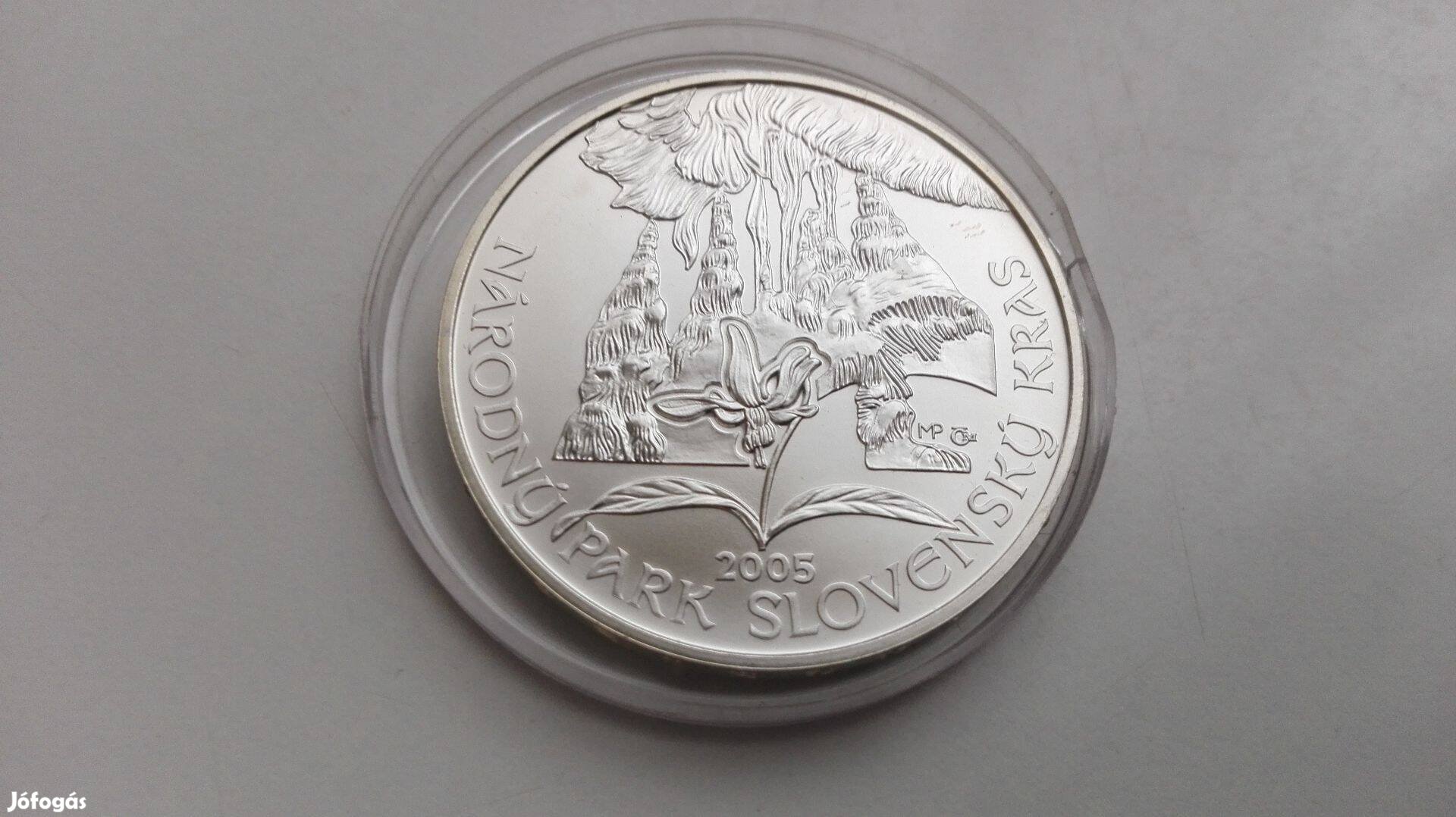 2005-ös Szlovák ezüst 500 korona "Kras Nemzeti Park" Ritka db