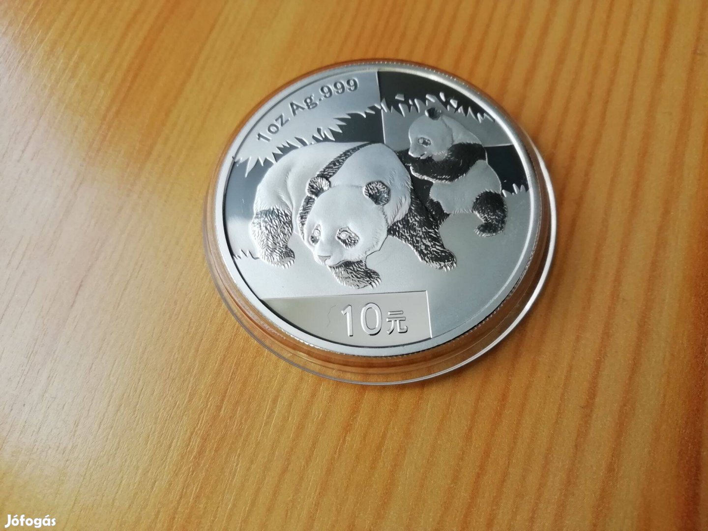 2008-as Kinai 10 juan panda 1 unciás ezüstpénz