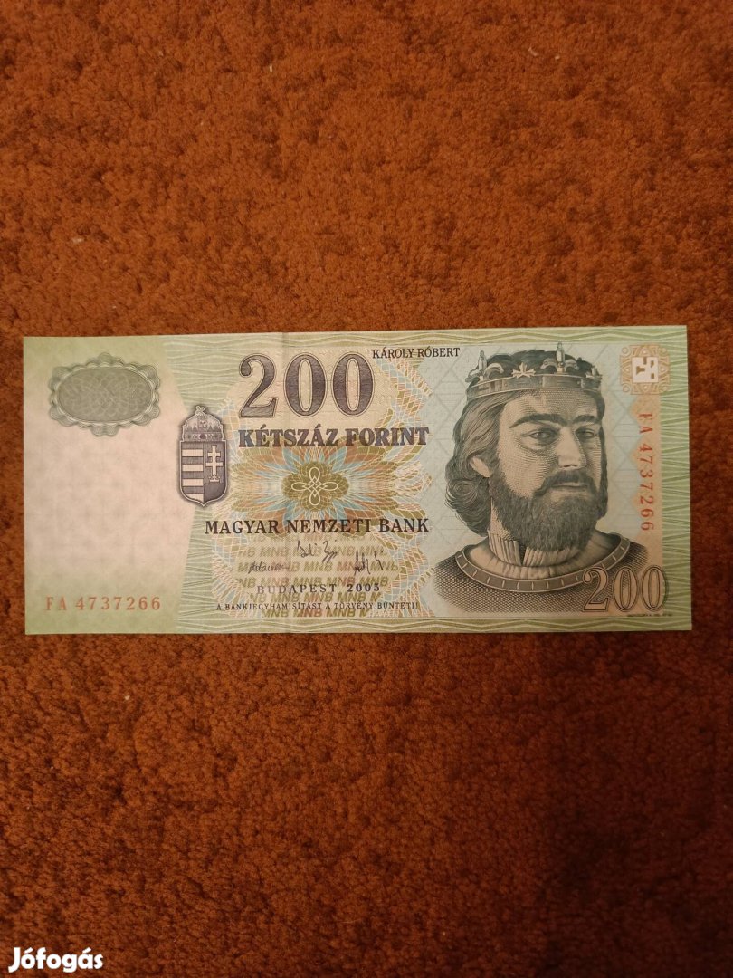 200 forintos papírpénz 2005 ös UNC állapotban 