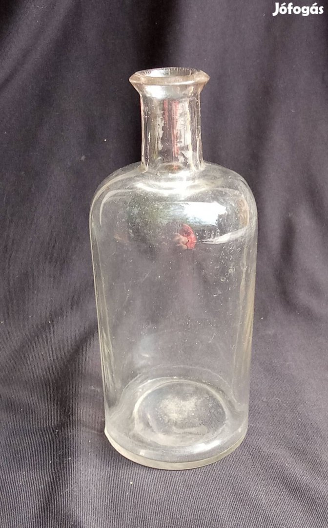200 ml-es régi patikai üveg, folyadéküveg 