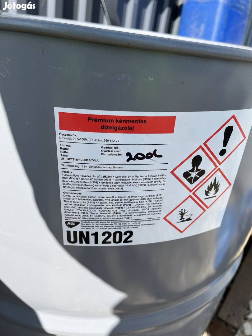 200l üres hordó eladó 