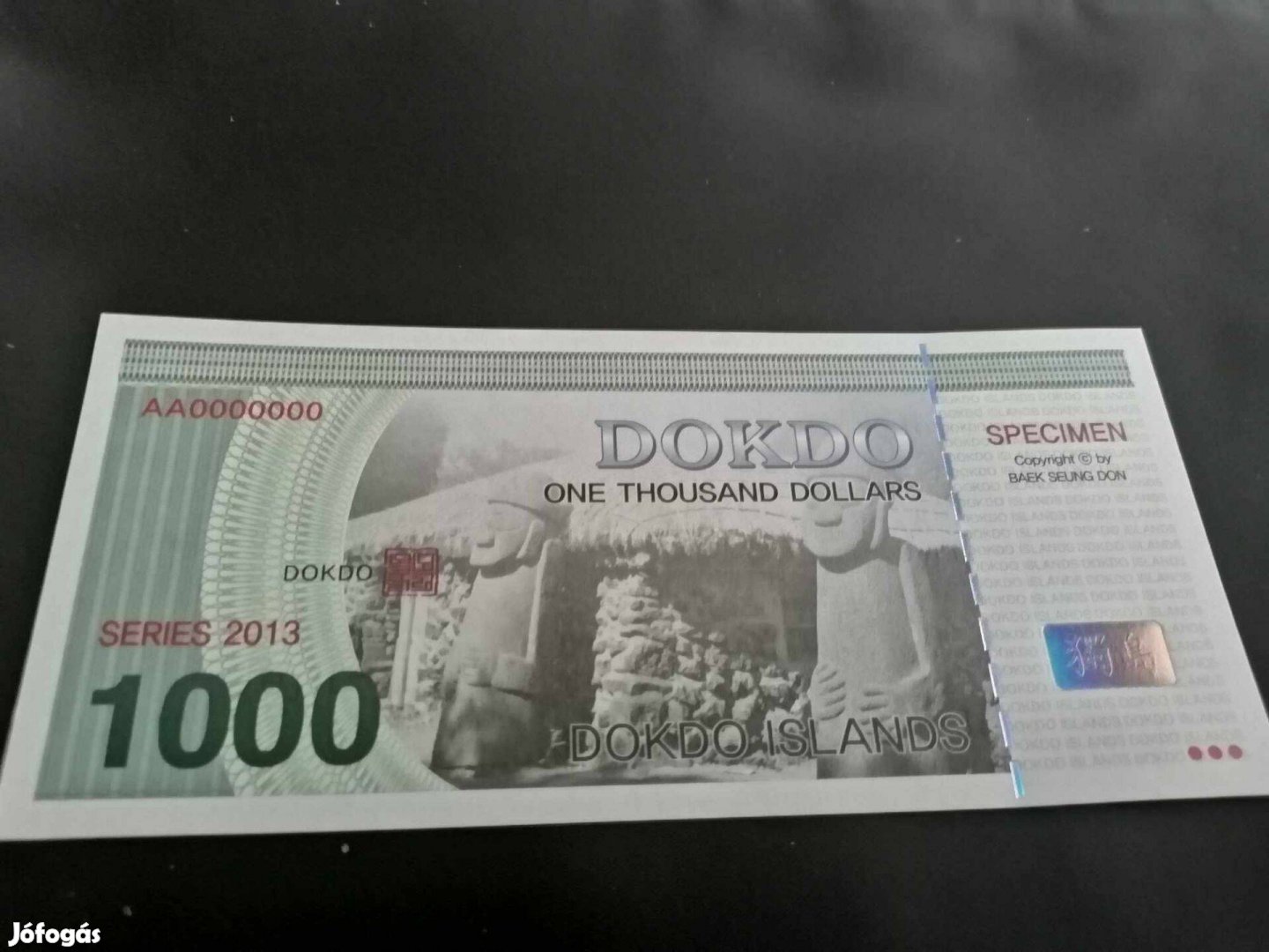 2013 / 1000 Dollár UNC Dokdo-Szigetek (Korea)