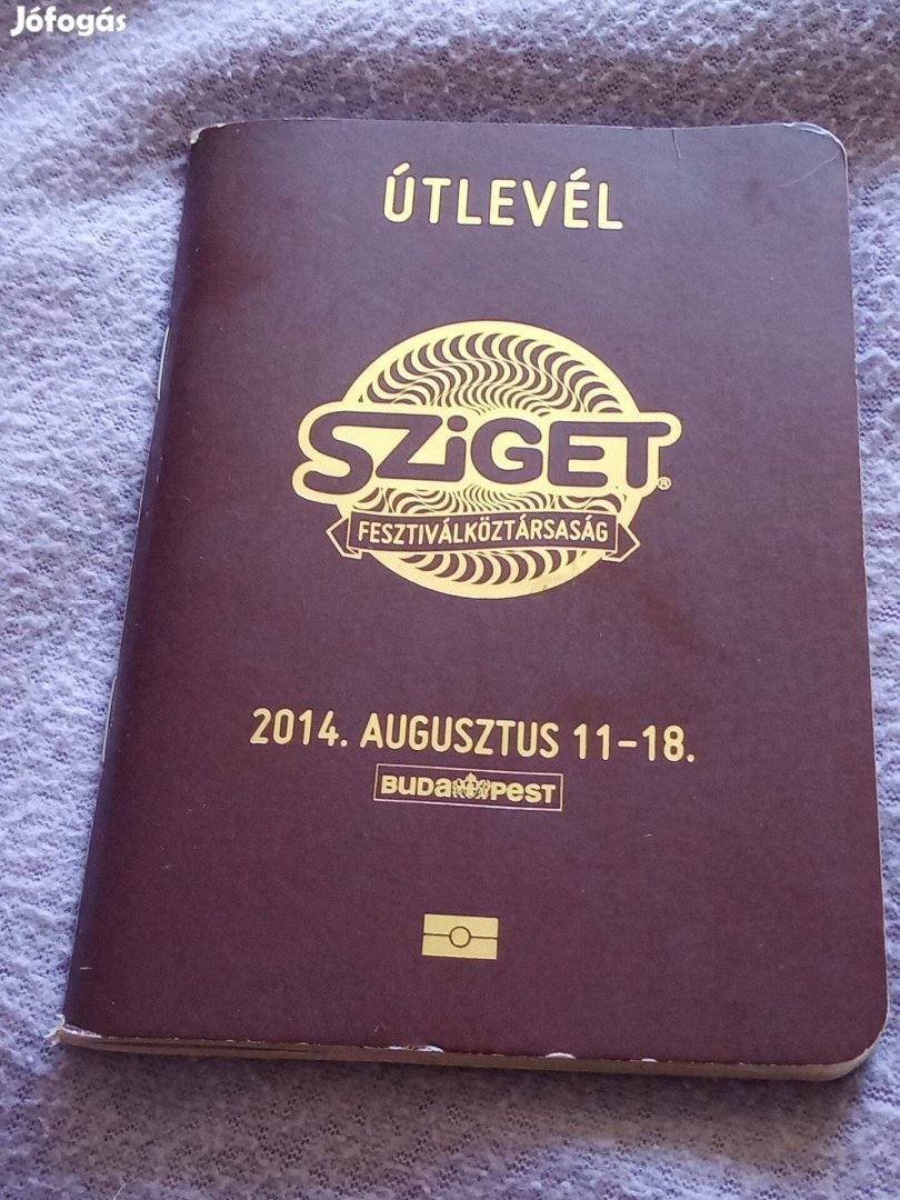 2014-es hibátlan Sziget fesztivál útlevél 30000ft óbuda