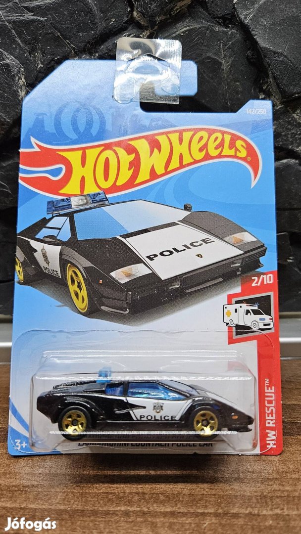 2017 Hot Wheels # HW Rescue # Lamborghini Countach Police Car