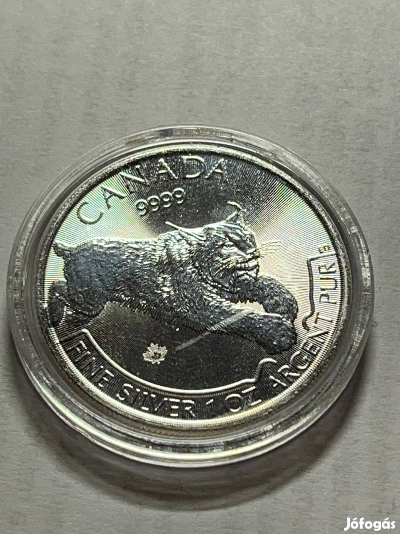 2017 Kanada $5 1oz.9999 finom ezüst BU *Hiúz* Predator sorozat érme