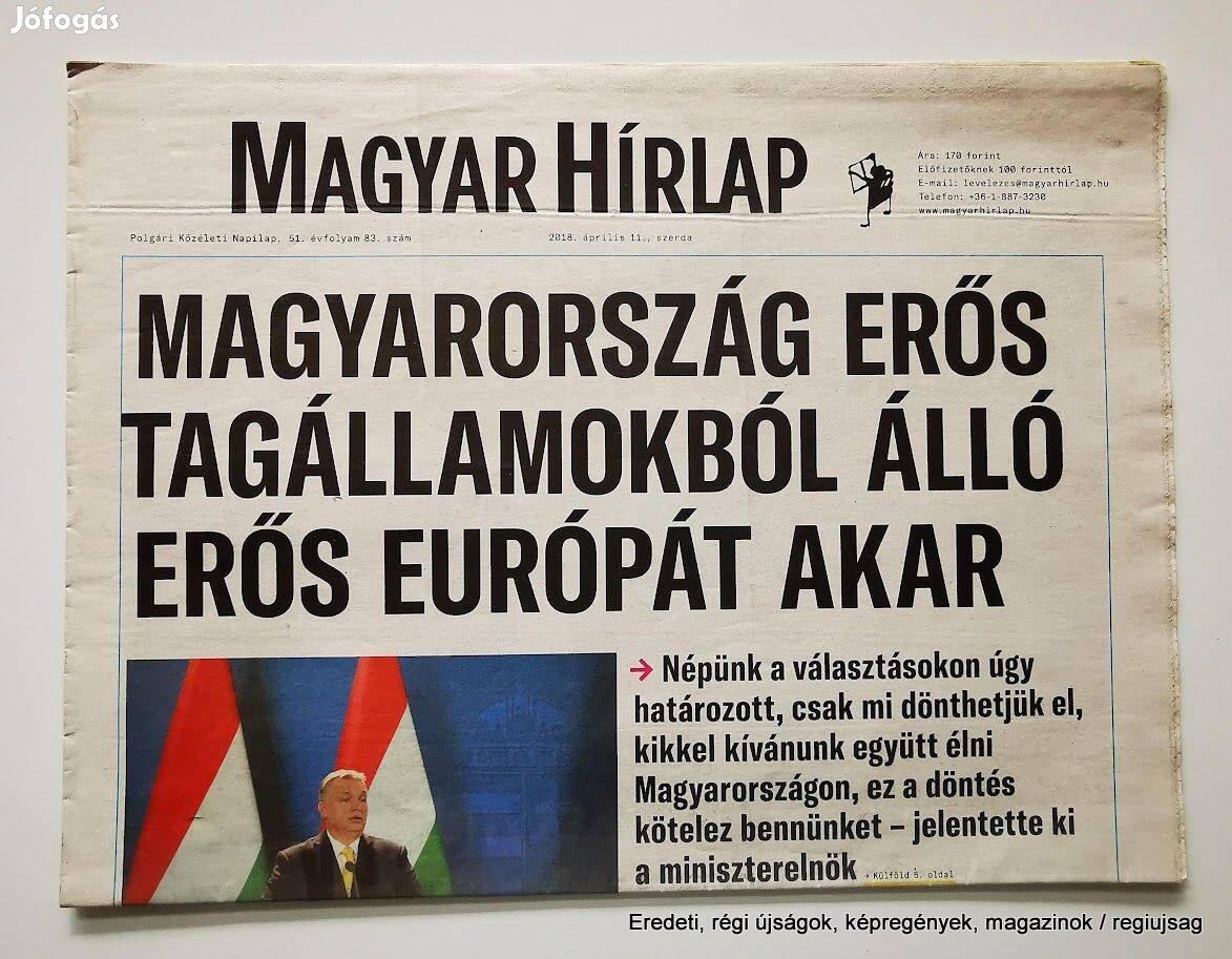 2018 április 11 / Magyar Hírlap / Újság - Magyar / Napilap