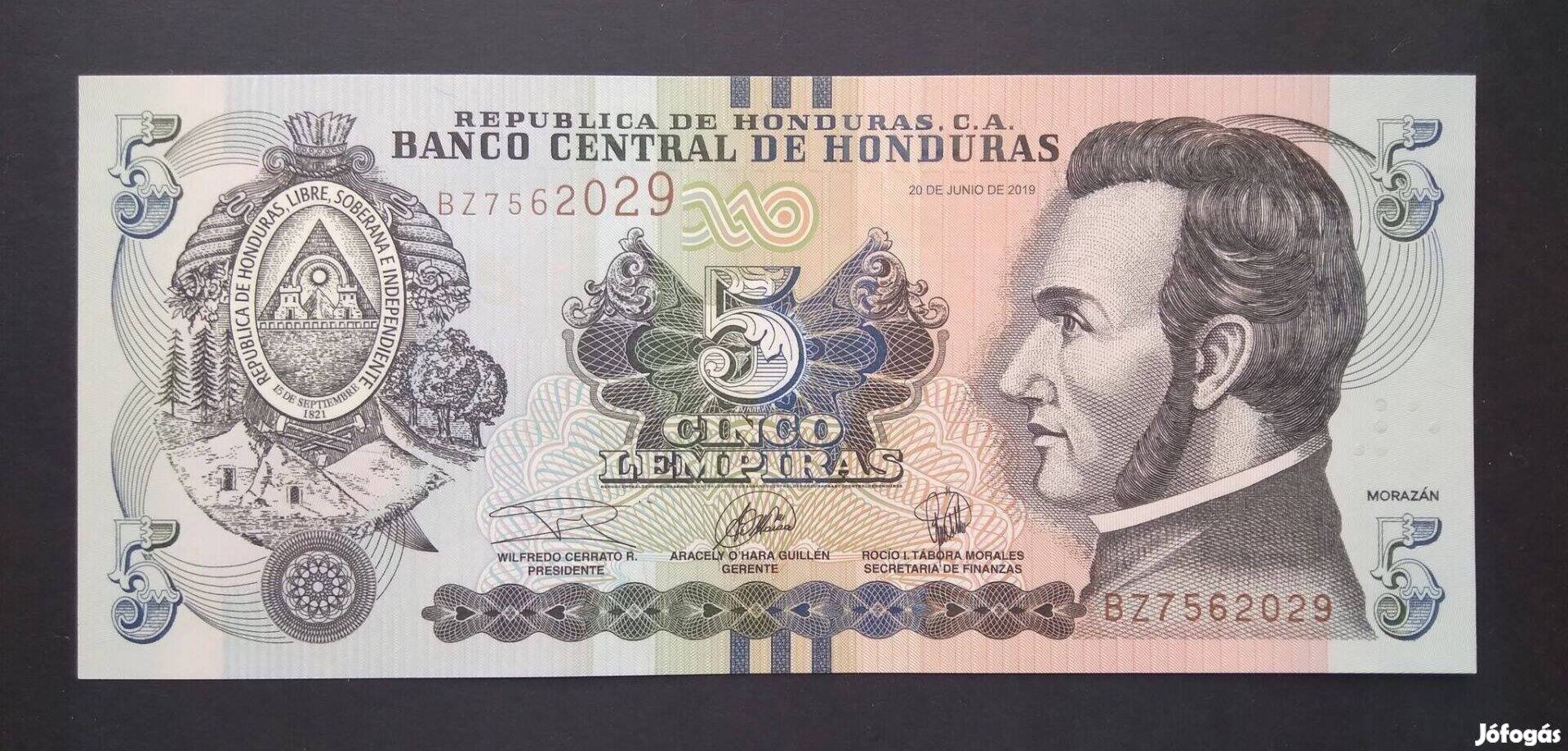 2019 / 5 Lempiras UNC Honduras