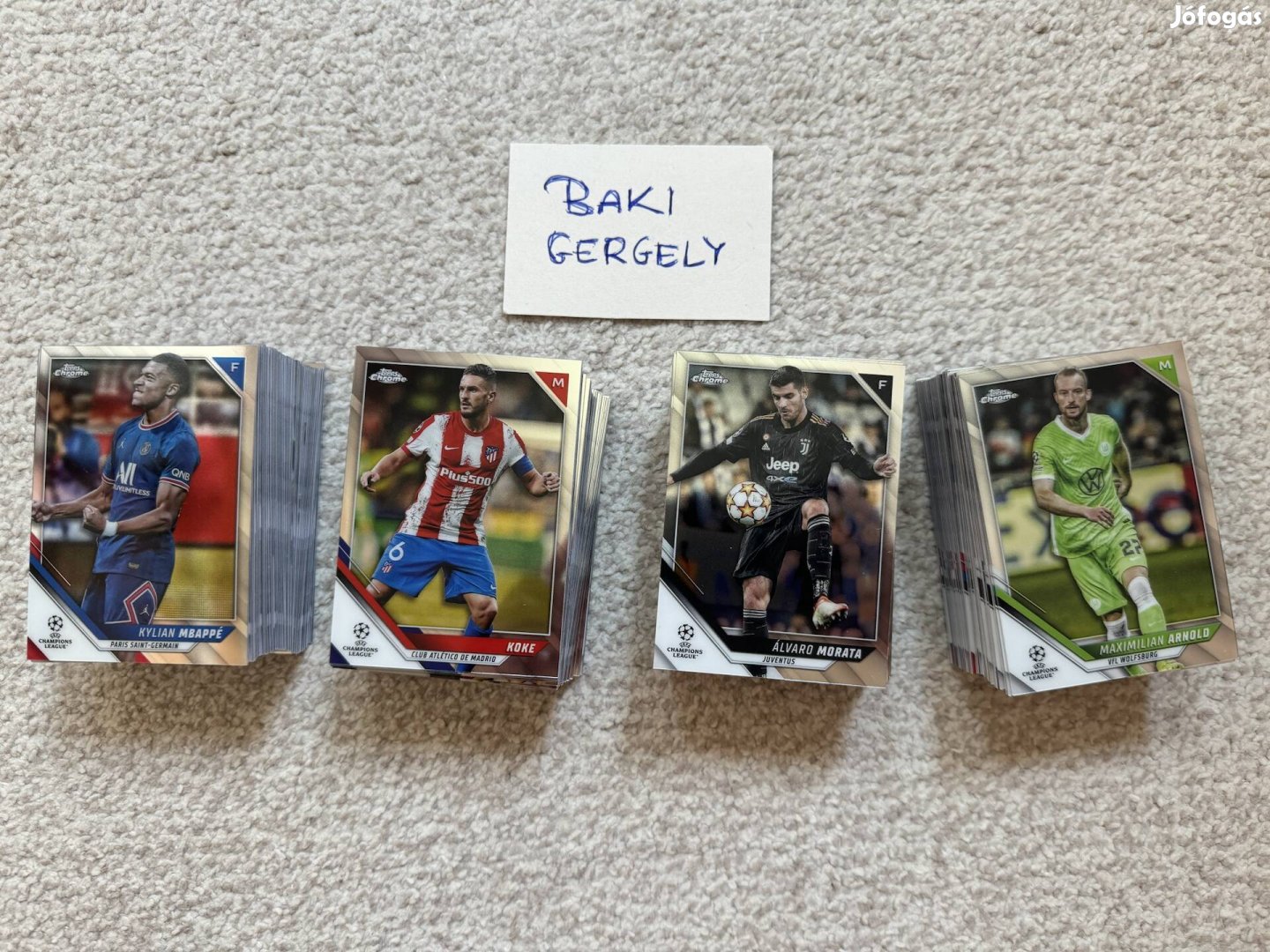 2021/22 Topps Chrome UEFA Champions League teljes alap sor