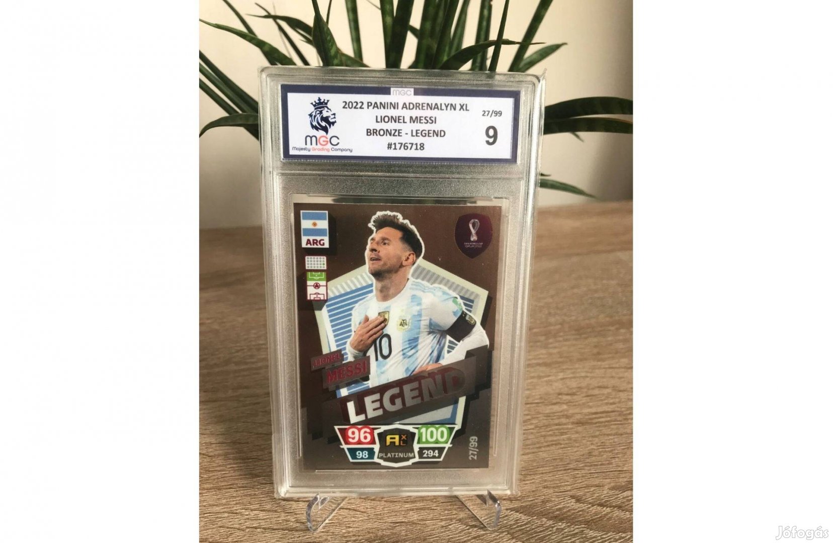 2022 Panini World Cup Qatar Messi legend Platinum 27/99 kártya