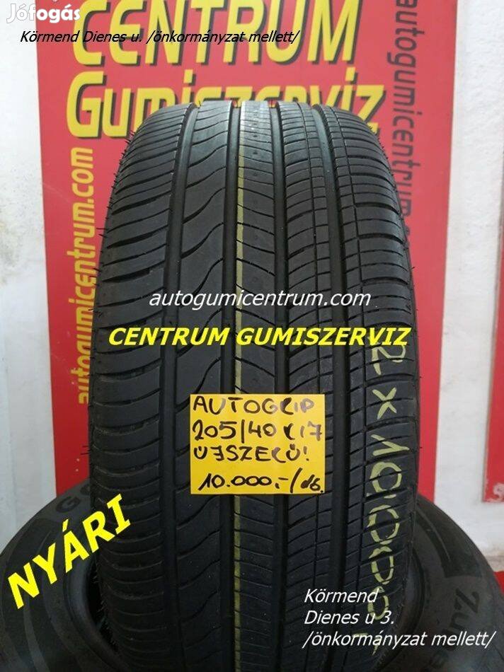 205/40r17 használt nyári gumi Autogrip 2db 10.000 Ft