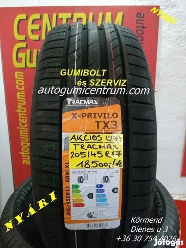 205/45r17 nyári gumi újak -Tracmax. 18.500 Ft