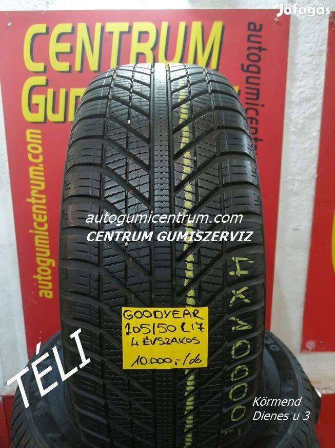 205/50r17 használt 4 évszakosi gumi Goodyear 4db 10.000 Ft