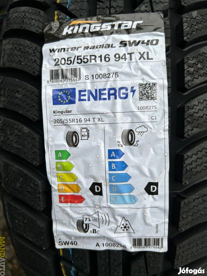 205/55R16 Kingstar SW40(XL)(Hankook termék!),Új téligumi