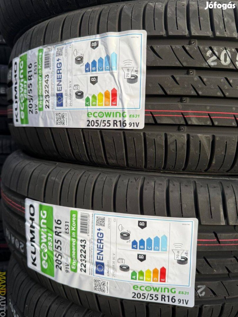 205/55R16 Kumho Ecowing Es31,Új nyárigumi