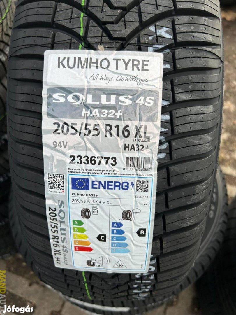 205/55R16 Kumho Solus HA32+,Új négy évszakos gumi