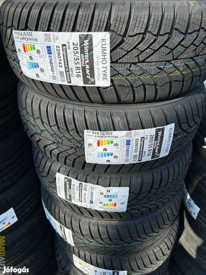 205/55R16 Kumho Wintercraft WP52,Új téligumi