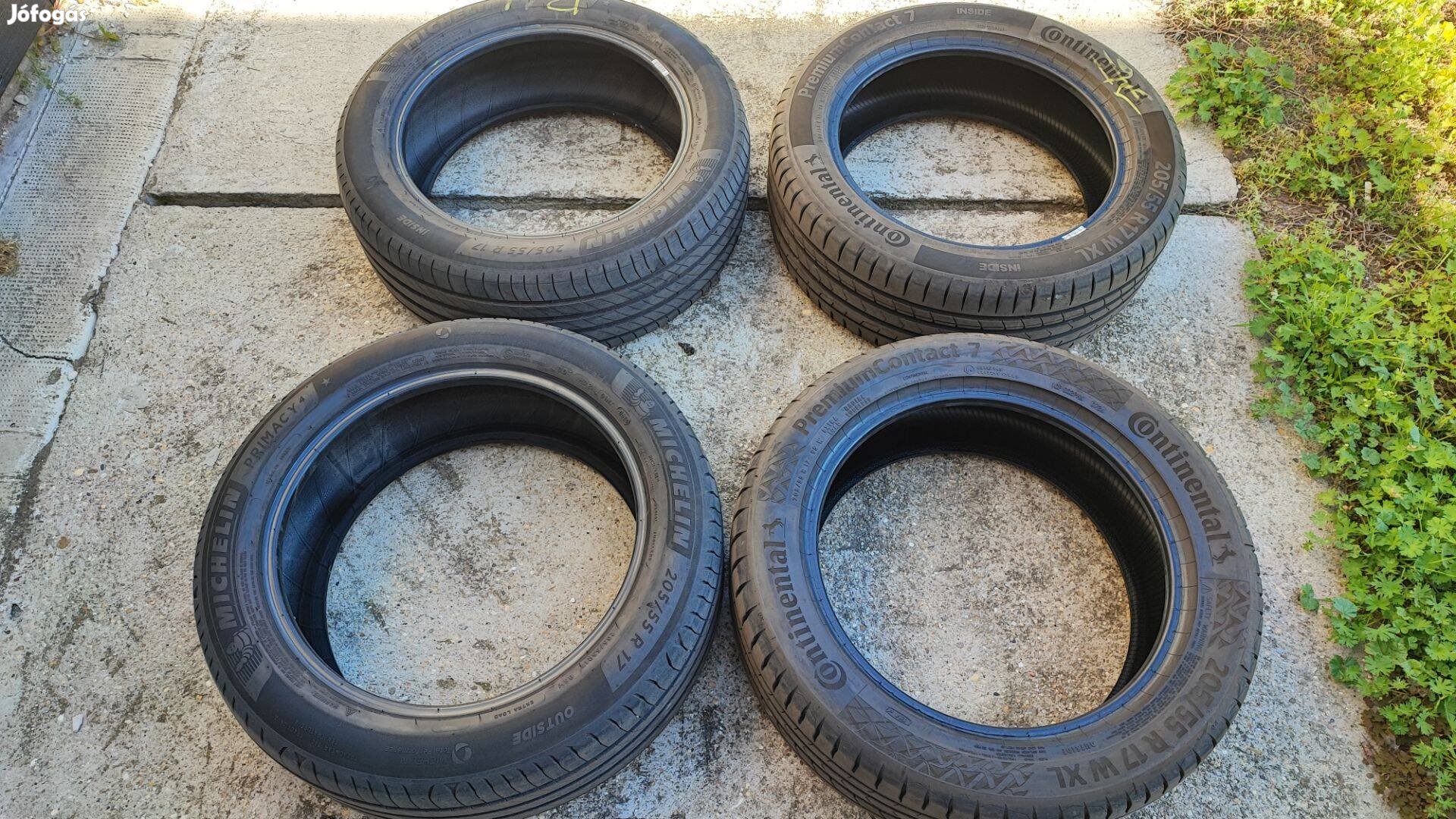 205/55R17 Continental Premiumcontact 7 + Michelin Primacy 4 nyári gumi
