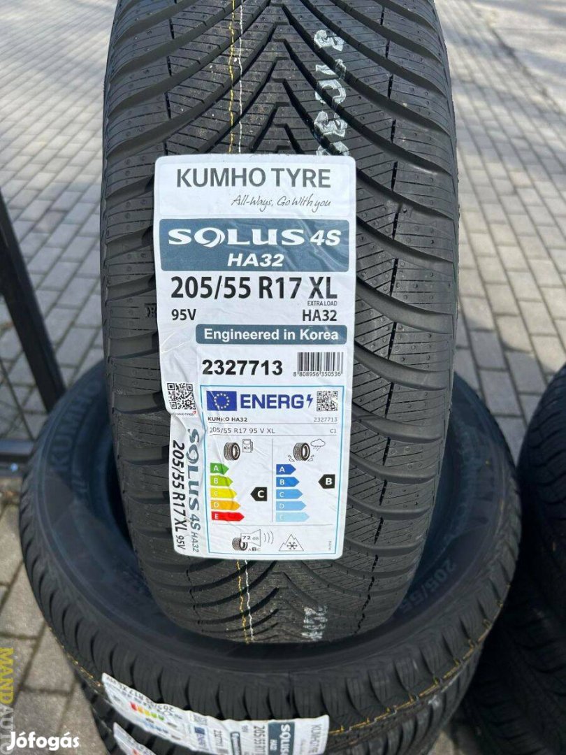 205/55R17 Kumho Solus 4S HA32(XL),Új négy évszakos gumi