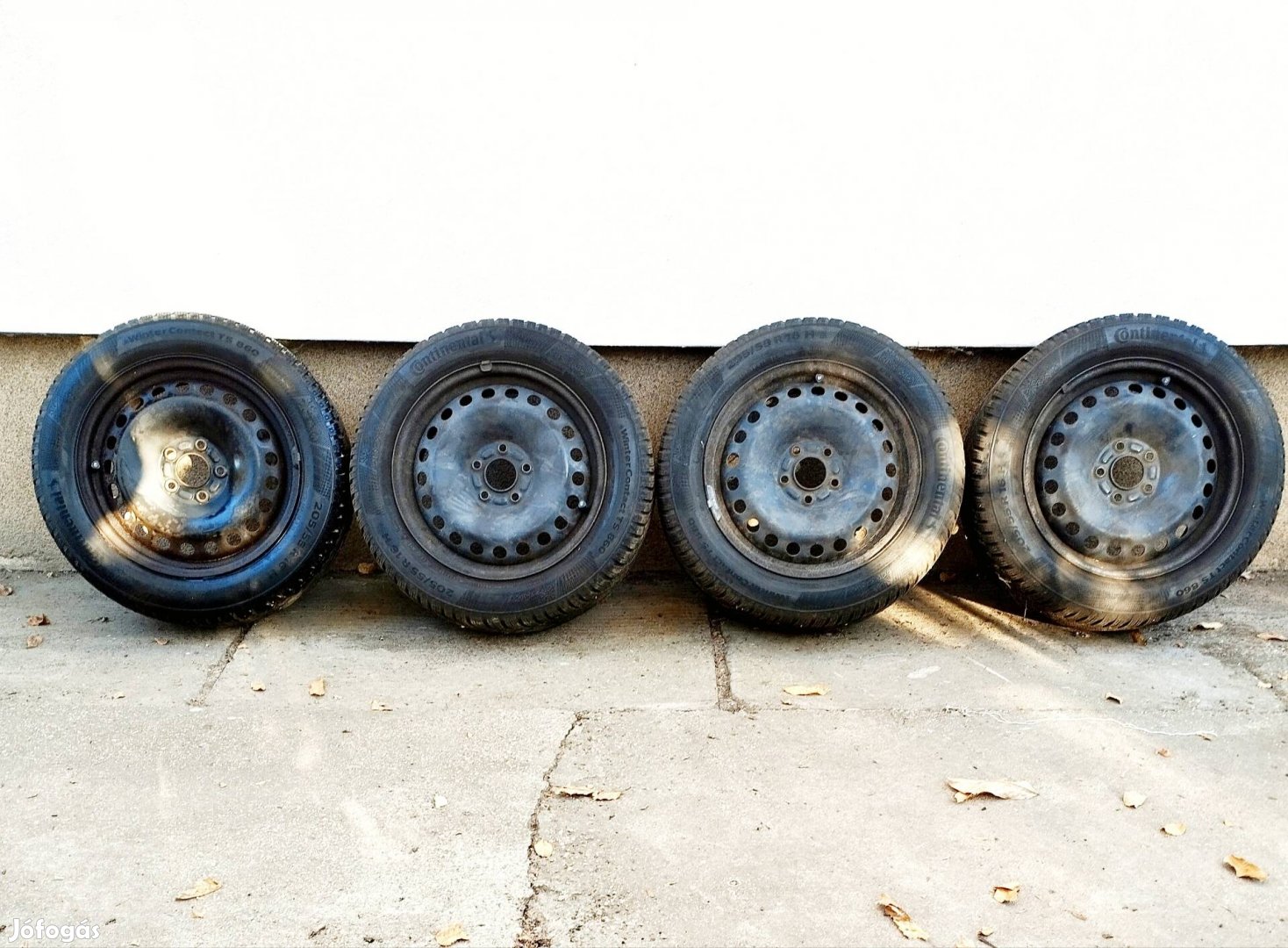 205/55X16 continental téligumi szett felnin