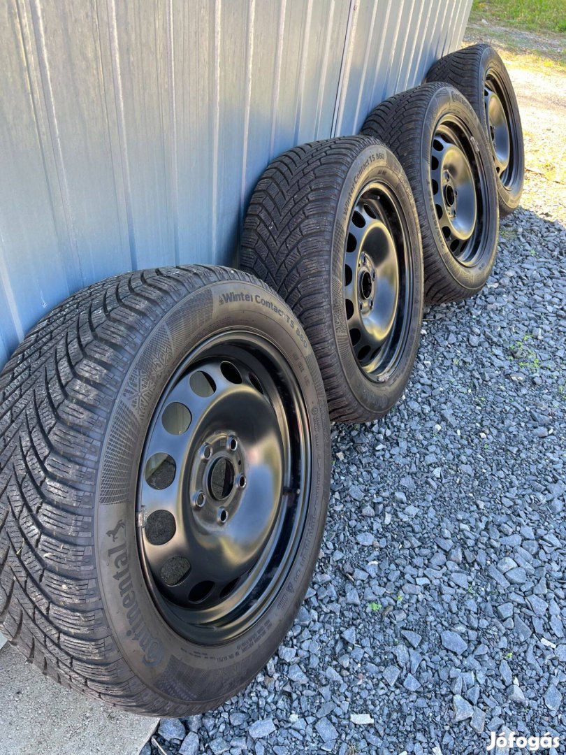 205 55 16 Continental téligumi, Vw gyári 16 colos 5x112 Lemezfelnivel