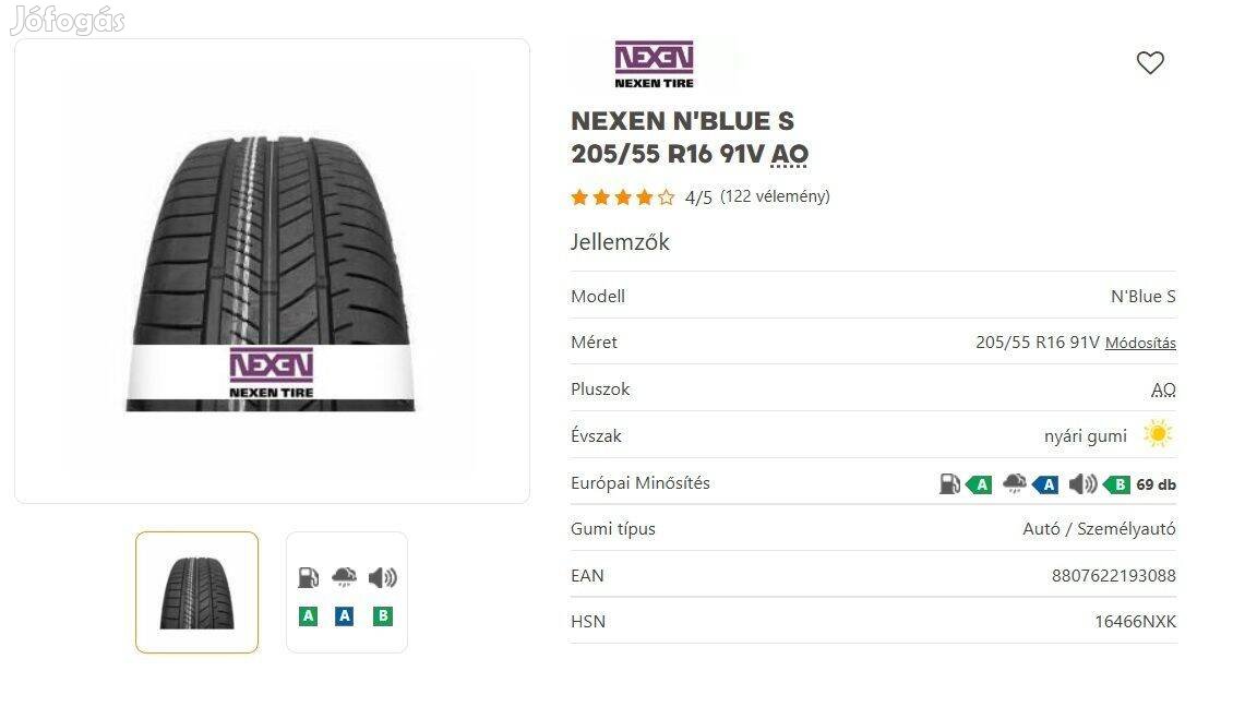 205/55 R16 Új Toyota alufelni garnitúra új gumival