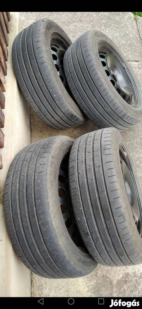 205/55 R16 nyárigumi + lemezfelni Hankook 5x100 ET42 