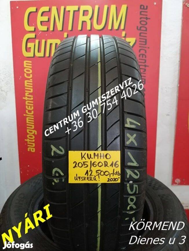 205/60r16 használt nyári gumi Kumho 2.gar