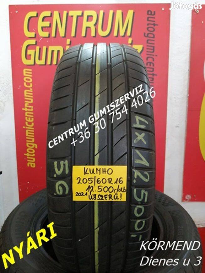 205/60r16 használt nyári gumi Kumho 5-garnitura/4