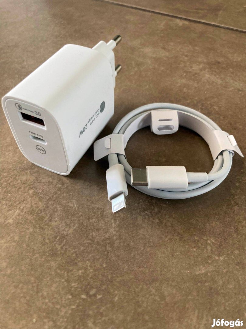 20W-os gyorstöltő + Iphone usb-c Lightning kábel