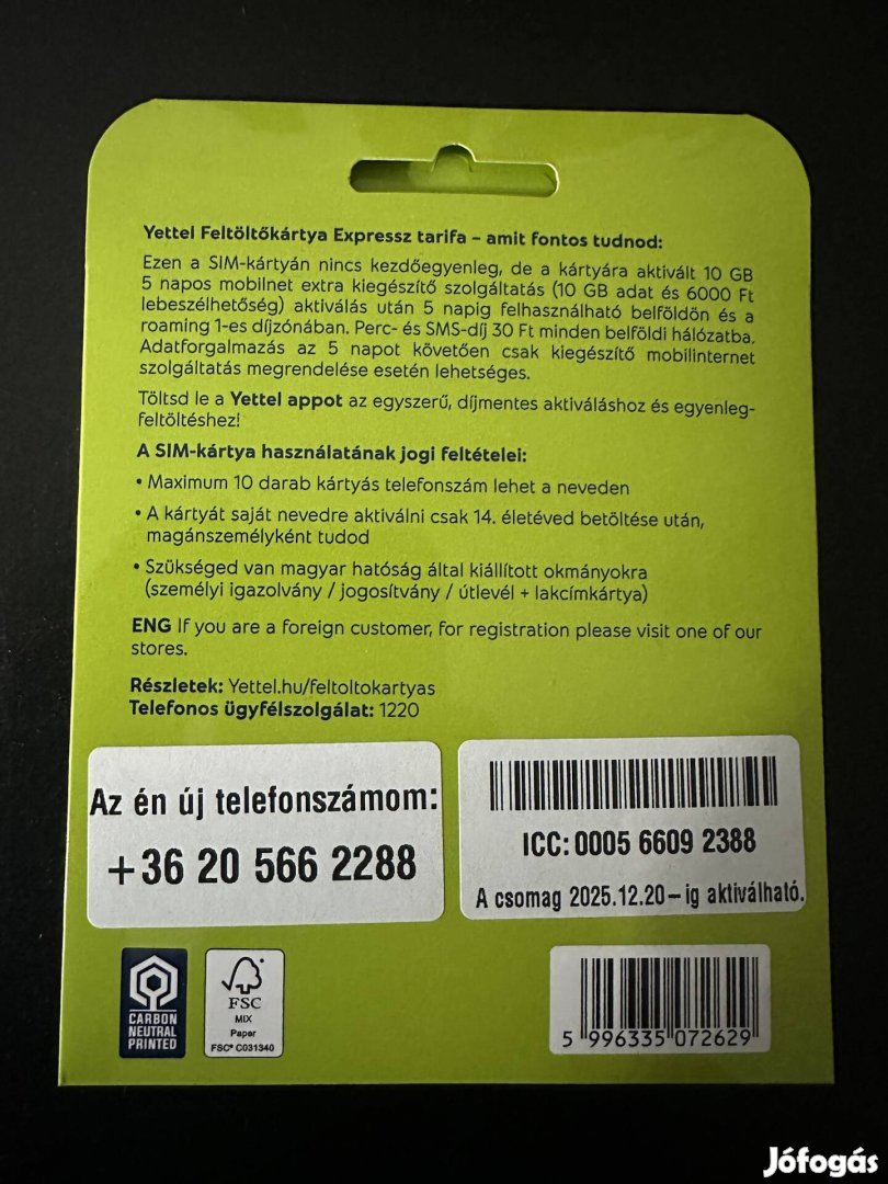 20/5 66 22 88 Vip telefonszám könnyű telefonszám