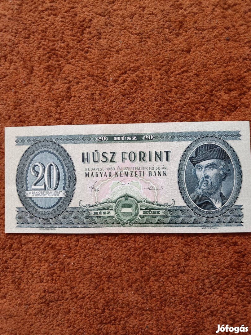 20 Forint 1980 as UNC állapotban