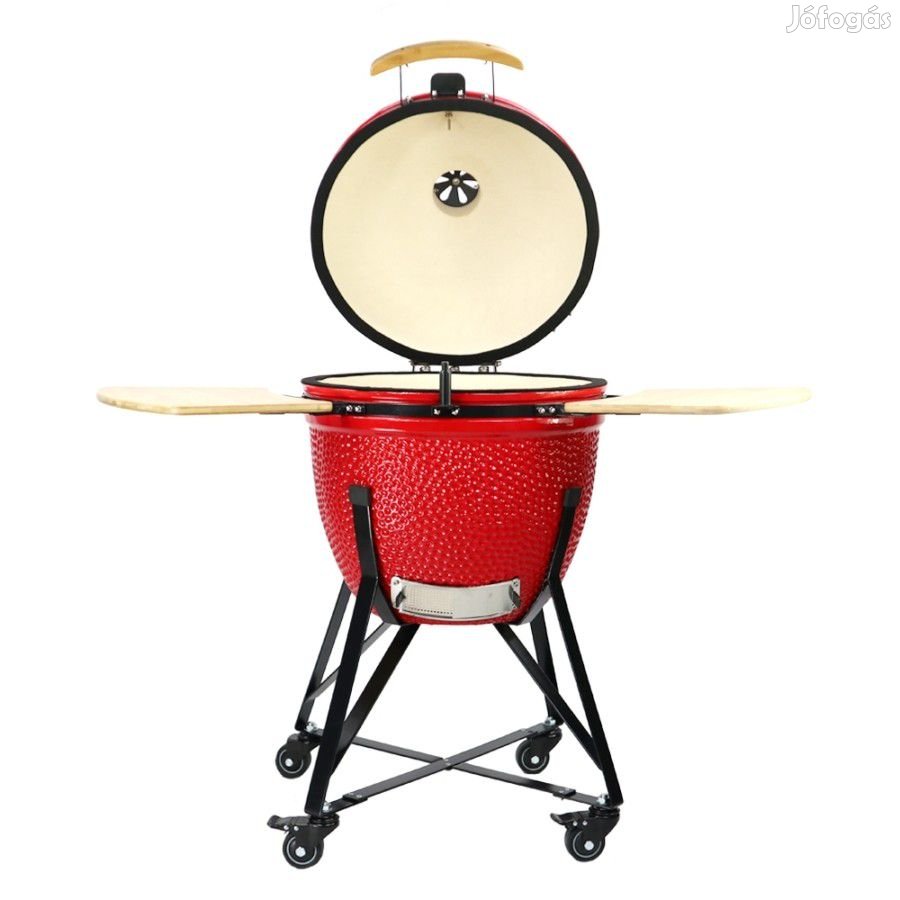 20" Kamado kerámia grill 52cm BBQ piros színű mobilgrill