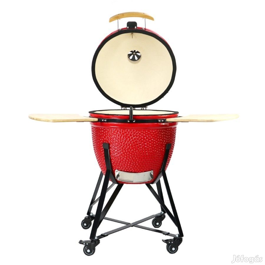 20" Kamado kerámia grill 52cm BBQ piros színű mobilgrill