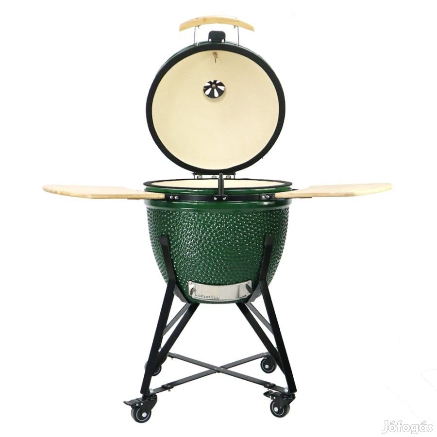 20" Kamado kerámia grill 52cm BBQ zöld színű mobilgrill