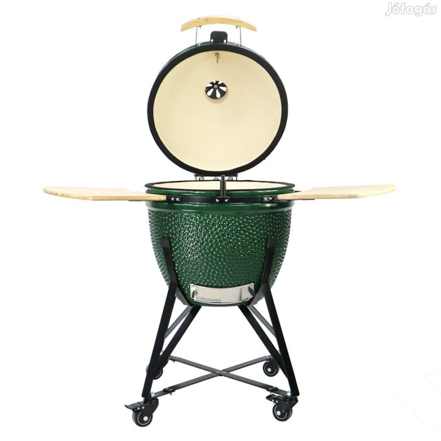 20" Kamado kerámia grill 52cm BBQ zöld színű mobilgrill