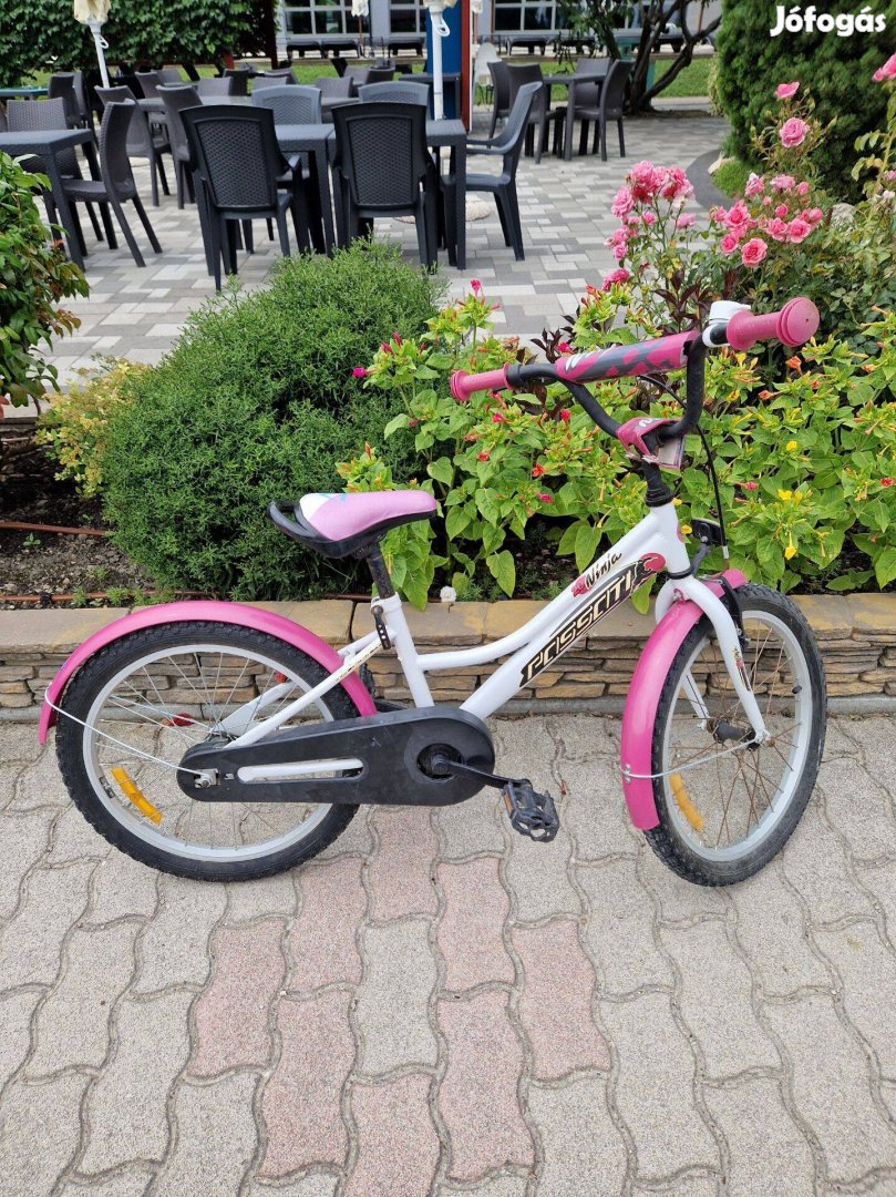 20" fehér-rózsaszín, kontrás lány kerékpár 90 sz