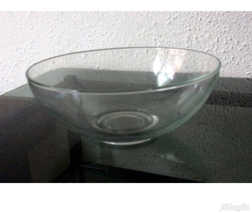 20 cm átmérőjű üveg tál salátás tál müzlis tál Újpest
