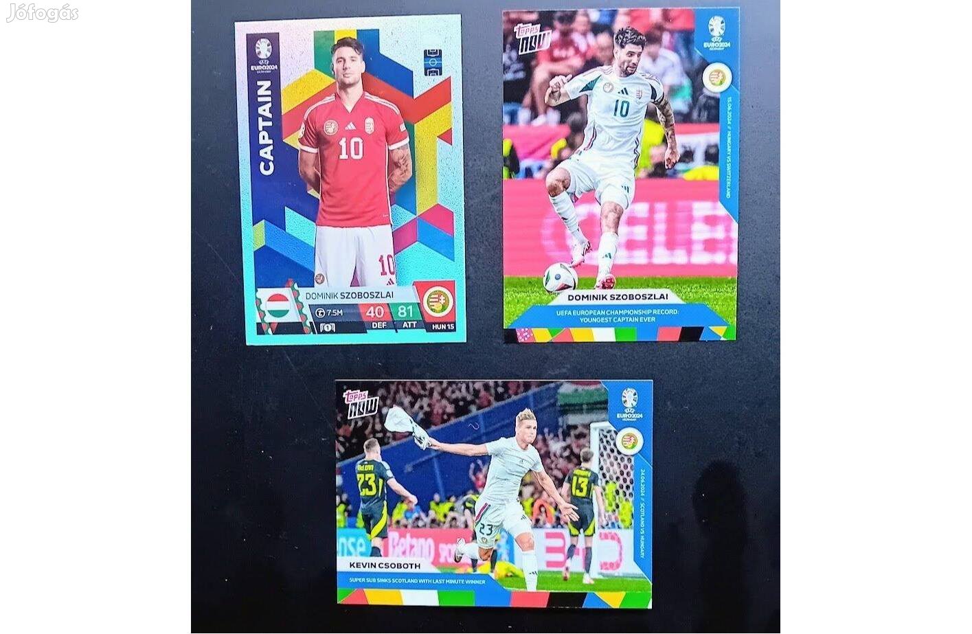 20 darab magyar válogatott focis kártya Topps Euro 2024 Match Attax