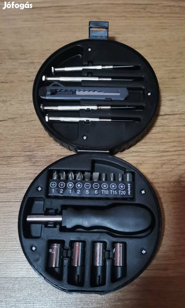 20 db os kompakt szerszámkészlet gumiabromcs formájú tokban