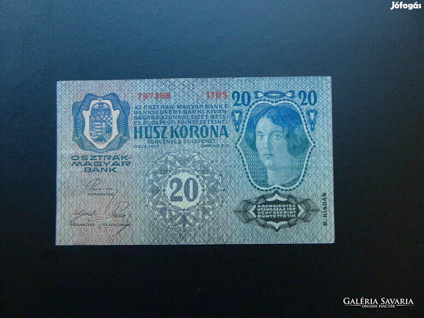 20 korona 1913 II. kiadás Szép bankjegy