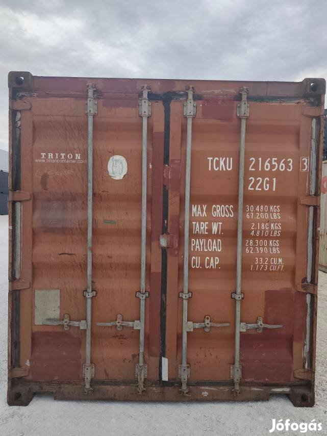 20 lábas használt hajózási konténer/raktárkonténer
