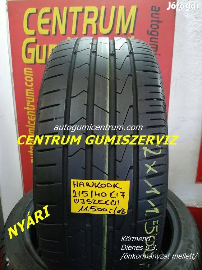 215/40r17 használt nyári gumi Hankook 2db