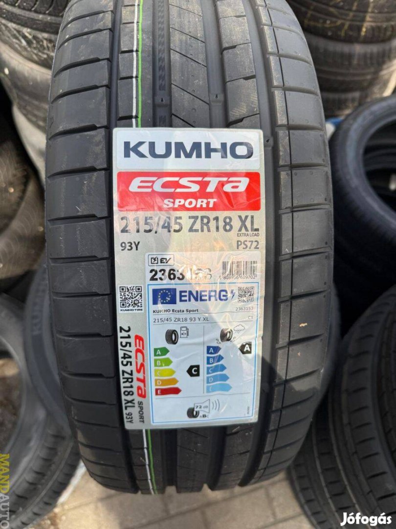215/45R18 Kumho Ecsta Sport PS72(XL),Új nyárigumi