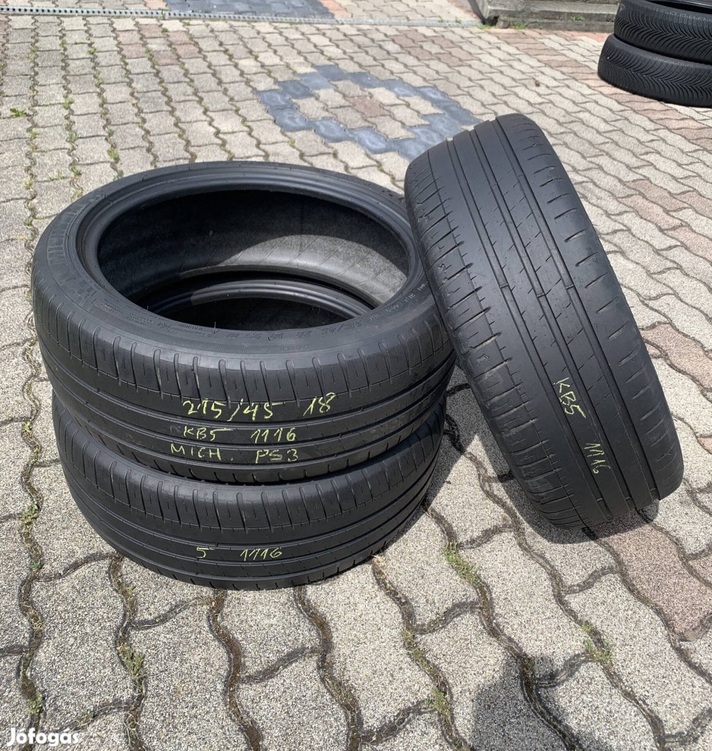215/45R18 Michelin Pilot Sport 3 2db + 1db nyári 18 215 45 R18 215/45
