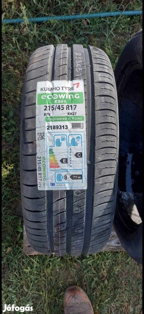 215/45r17 Kumho 1db új nyari 15000Ft