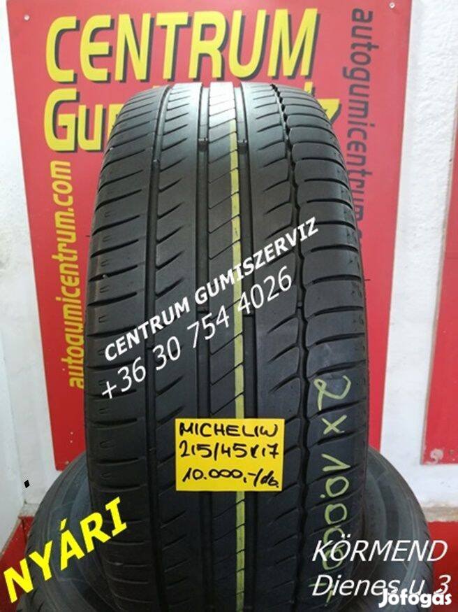 215/45r17 használt nyári gumi Michelin 2db