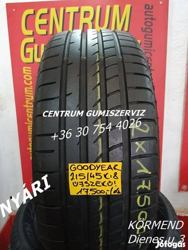 215/45r18 használt nyári gumi Goodyear 2db