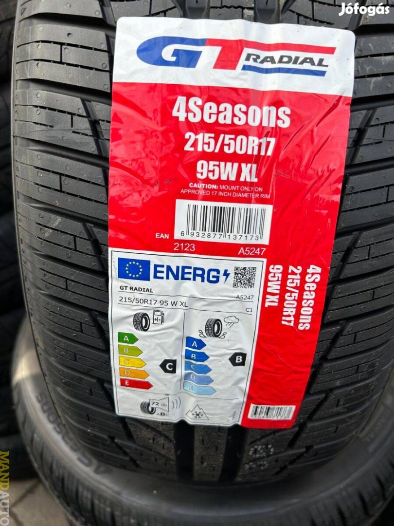 215/50R17 Gtradial 4Seasons(Dot:2024!!!).Új négy évszakos gumi