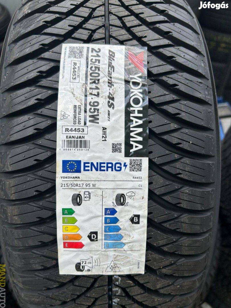 215/50R17 Yokohama AW21 4S,új négy évszakos gumi