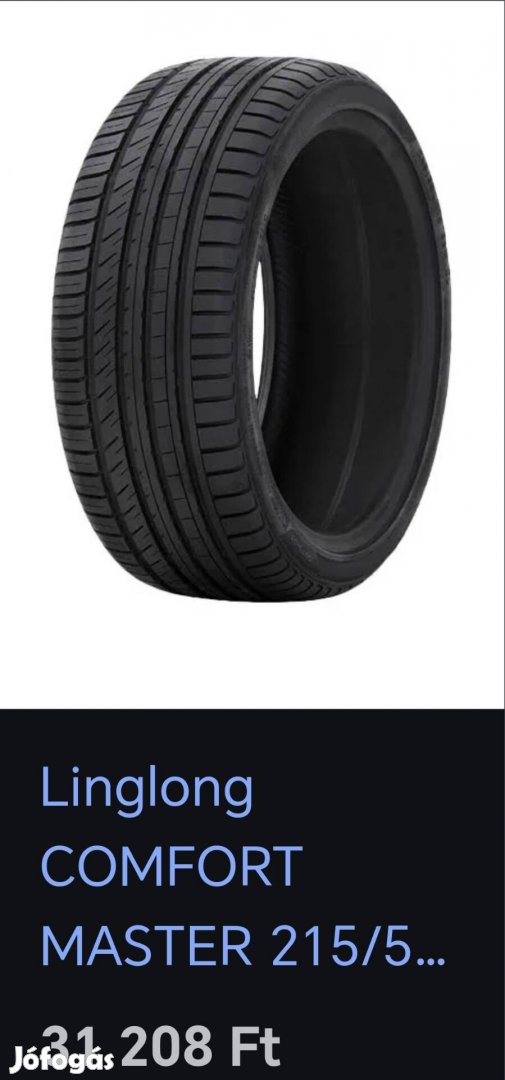 215/50/R17 Linglong Comfort Master (Byd) nyárigumi szett szinte Új